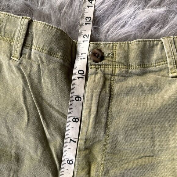 Gap Pants Sz 10 Peg Leg Linen Blend Womens Olive Green Jegging Jogger Casual - Picture 9 of 10